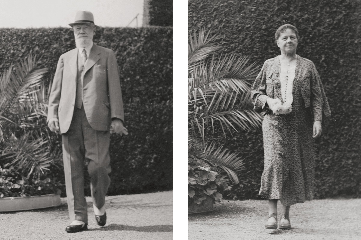 Historische schwarzweiß Aufnahme von Gastronom Friedrich Haerlin und seiner Ehefrau Thekla Toussaint